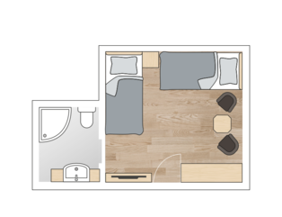 2-Bett-Singlezimmer-Beispiel